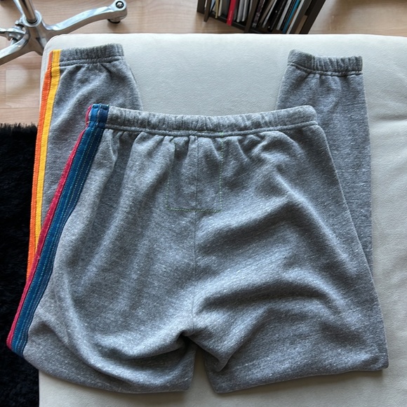 Aviator Nation 5 Stripe Sweatpants in Heather Grey Size Medium - Picture 8 of 8